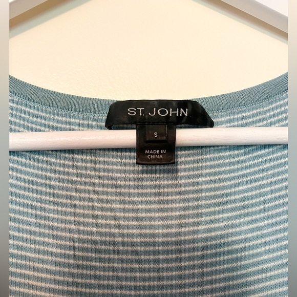 St John Striped Scoop Neck Tank Top Shell - Picture 3 of 5